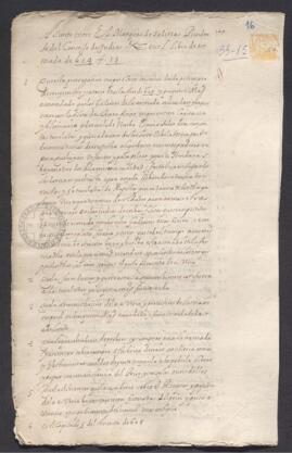 Asiento para el marqués de Salinas para el comercio con Indias