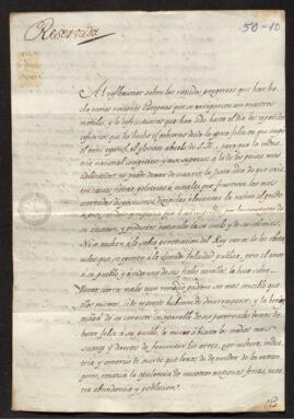 Oficio del Príncipe de la Paz a Francisco de Saavedra, solicitándole un informe para la promoción de la educación en España
