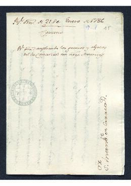 Real Orden de José de Gálvez al intendente de Caracas, Francisco Saavedra, informándole de las medidas conducente al fomento del comercio de las islas Canarias
