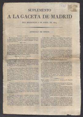 Suplemento a la Gaceta de Madrid