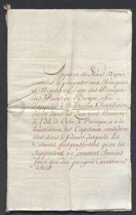 Proyecto de André Jean De La Rocque al Rey, para el desarrollo económico de la isla de Puerto Rico