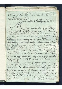 Carta de Idefonso Velentín González a Francisco de Saavedra, enjuiciando algunos asuntos ecnómicos