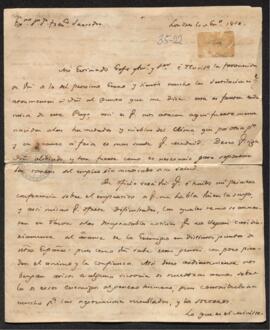Carta de Juan Ruíz de Apodaca a Francisco de Saavedra, sobre la dificultad de canalizar un préstamo al gobierno español ante el avance de las tropas francesas