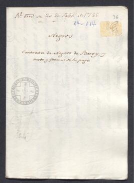 Real Orden de José de Gálvez al intendente de Caracas, Francisco de Saavedra, con instrucciones para la compra de esclavos con destino a la isla Trinidad