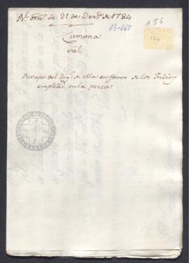 Real Orden de José de Gálvez al intendente de Caracas, Francisco de Saavedra, rebajando los derechos de la sal en Cumaná