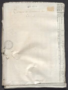 Diecinueve estados editados por las imprentas de Cádiz, en los que se detallan los productos y valores del tráfico comercial entre España y América entre 1793 y 1796