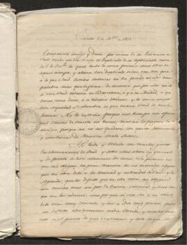 Carta de Tomás González Carvajal a  José Luis Munarriz, defendiéndose de las observaciones  críticas del segundo