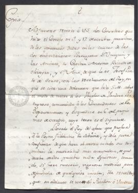 Circular del marqués González de Castejón de una Real Orden sobre el tratamiento que se debe dar a los navíos portugueses