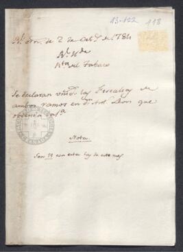 Real Orden de José de Gálvez al intendente de Caracas, Francisco de Saavedra, aumentando el sueldo del fiscal de Real Hacienda por ocupar también la fiscalía de la renta del tabaco