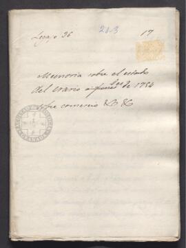 Memoria sobre el estado del Real Erario en 1754