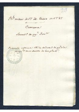 Real Orden de José de Gálvez al intendente de Caracas, Francisco Saavedra, señalando un aumento de sueldo al secretario del gobernador de Cumaná