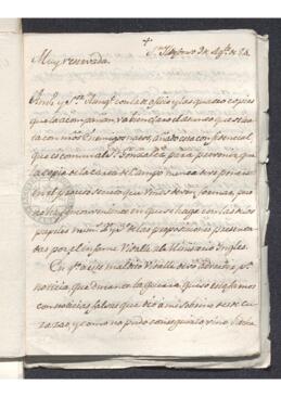 Oficio de José de Gálvez a Francisco de Saavedra, advirtiendole de la formación de un proceso secreto