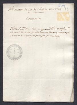 Real Orden de José de Gálvez al intendente de Caracas, Francisco de Saavedra, informando de la exclusión del Comercio Libre a las provincias de Caracas, Cumaná, Maracaibo y Guayana