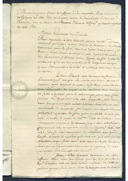Alegato presentado ante el Consejo por Juan Bautista Roch, contra Jacob Guillaume Erbervelt