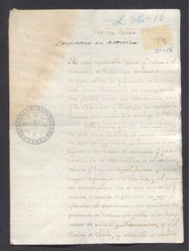Memoria presentada por Rafael Antonio Viderique a Francisco de Saavedra para liberar de ataduras el comercio intercolonial en América