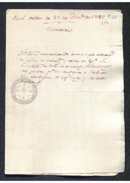 Real Orden de Antonio Valdés al intendente de Caracas, Francisco Saavedra, relativa a la instancia presenta por el capitán de navío y tres de fragata sobre el reparto de comisos
