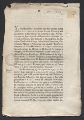 Reproducción impresa de dos cartas relativas al agradecimiento de la emperatriz de Rusia por el envío de 48 cajas de vino Málaga escogido y a la exoneración de impuestos a los vinos de Málaga destinados a aquellos puertos fletados en navíos españoles durante el año 1972