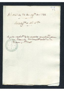 Real Orden de José de Gálvez al intendente de Caracas, Francisco Saavedra, solicitando información sobre la no asunción de la subdelegación de la Real Hacienda por los comandantes de La Guaira y Puerto Cabello