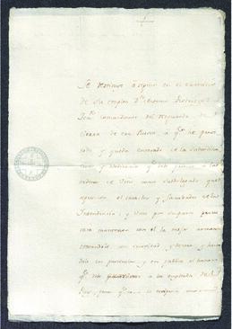 Oficio sin firma, a José de Zabala para la restitución de Antonio Rodríguez en su empleo en el resguardo de tierra