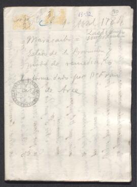 Representación de Francisco de Arce en la que se describe la situación de la provincia de Maracaibo