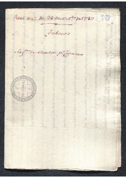 Real Orden de Antonio Valdés al intendente de Caracas, Francisco Saavedra, sobre el comercio de tabaco con Holanda vía Curaçao