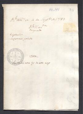 Real Orden de José de Gálvez al intendente de Caracas, Francisco de Saavedra, con el nombramiento de guarda-mayor del puerto de La Guaira