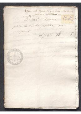 Informe del estado de las comisiones confiadas a Francisco de Zamora para una visita política de España