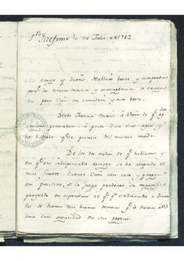 Carta de Francisco de Saavedra a un destinatario desconocido, sobre las negociaciones con Francia