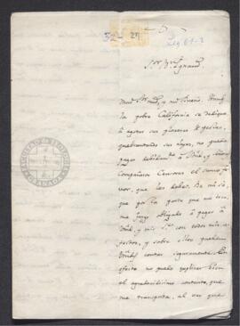 Carta de Andrés Burriel a Ignacio Hermosilla, comentando la publicación de su obra y anticipando otra sobre la historia del Paraguay