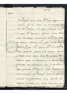 Oficio de José de Gálvez a Gaspar Soler, informándole de los conflictos suscitados entre el gobernador de las minas de Almadén y un vecino de la villa de Moral