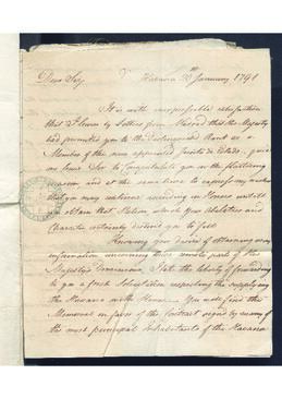 Carta de Felipe Allwood a Francisco de saavedra, sobre la introducción de esclavos por la Compañía de Baker y Dawson