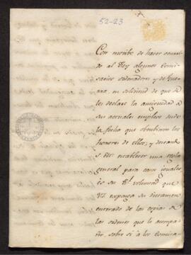 Solicitud de informe de Miguel de Azanza a Francisco de Saavedra para la homologación de los derechos de los comisarios de guerra con el resto de las milicias y Ejército