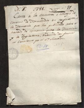 Carta-informe al Consejo de Comercio de Normandía en respuesta a la memoria publicada sobre el tratado de comercio entre Francia e Inglaterra