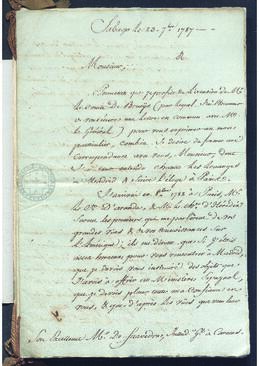 Correspondencia entre Francisco de Saavedra y los señores Dillon y Saint Laurent, en la que se plantea el desarrollo económico de la provincia de Venezuela y de la isla de la Trinidad