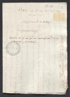 Real Orden de José de Gálvez al intendente de Caracas, Francisco Saavedra, recabando información sobre el estado de las misiones que estaban al cargo de los jesuitas
