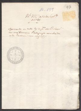 Real Orden de José de Gálvez al intendente de Caracas, Francisco de Saavedra, aprobando la venta de esclavos efectuada por un navío portugués en el puerto de La Guaira
