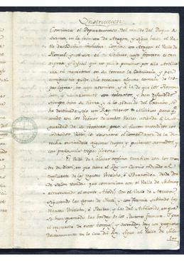 Instrucción dada por el conde de Colomera al duque de Osuna al encomendarle el mando de las fuerzas de la derecha de Navarra