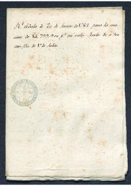 Real Cédula por la que se crean 14.799.900 pesos en medios vales de a 300 pesos