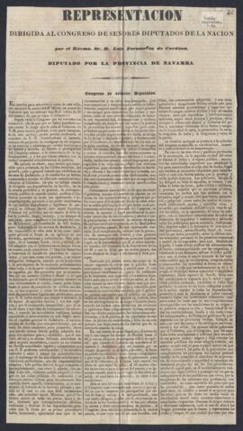 Representación dirigida al Congreso de los Diputados de la Nación por Luis Fernández de Córdoba, diputado por la provincia de Navarra, sobre los  sucesos acaecidos en Andalucía en 1838
