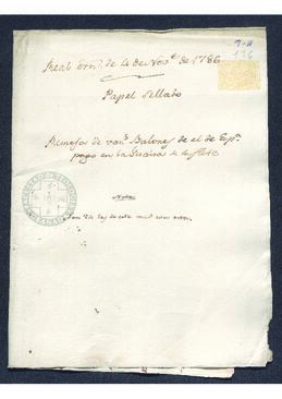Real Orden de José de Gálvez al intendente de Caracas, Francisco Saavedra, advirtiendo de la revisión de 64 baloncillos de papel sellado