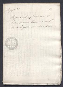 Acta de defensa del capitán de navío Juan Vicente Yañez, comandante de la fragata Nuestra Señora del Rosario, en que manifiesta las causas que le llevaron a castigar en el cepo al patrón del navío inglés Frelawny Planters