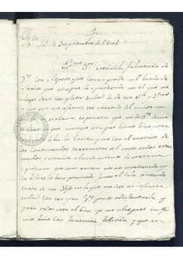 Carta de Ana María Miranda a Francisco de Saavedra, acerca del terremoto acaecido en Granada