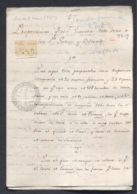 Instrucciones de Francisco de Saavedra remitidas a través de Quesada, a Gálvez y Belcombe
