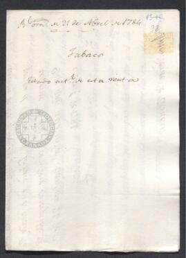 Real Orden de José de Gálvez al intendente de Caracas, Francisco de Saavedra, por la que queda enterado de la mala situación en que se encuentra la renta del tabaco en Caracas