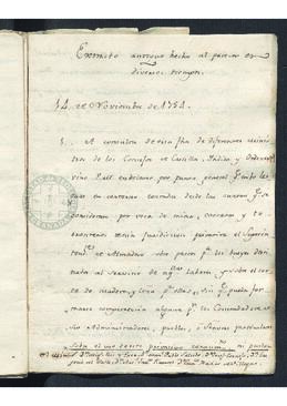 Índice y extracto de la documentación generada entre 1754 y 1773 por el conflicto de jurisdicciones de los terrenos aledaños a las minas de Almadén