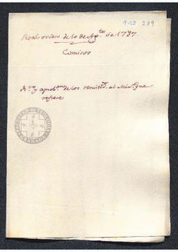 Real Orden de Antonio Valdés al intendente de Caracas, Francisco Saavedra, aprobando algunos comisos