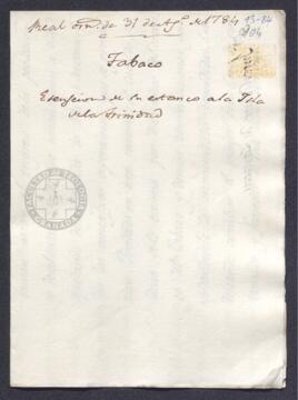 Real Orden de José de Gálvez al intendente de Caracas, Francisco de Saavedra, extendiendo el estanco del tabaco a la isla Trinidad