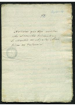 Noticias que dejó escritas del Concilio Tridentino Martín de Ayala, arzobispo de Valencia