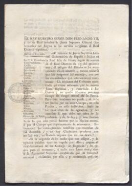 Notificación del arzobispo Laodicea a Pedro Rivero, sobre el Real Decreto por el que se crea el Consejo de Regencia