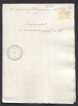 Real Orden de José de Gálvez al intendente de Caracas, Francisco Saavedra, sobre guardacostas